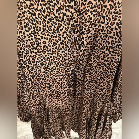 Kori Women’s plus-size Tan/Black Cheetah-print Balloon-sleeve Mini Dress❤️❤️2X - Picture 8 of 8